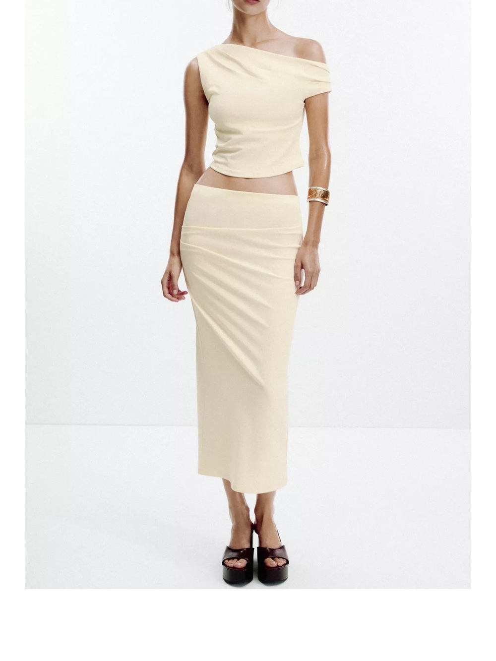 Zara butter yellow Maxi Pencil Skirt